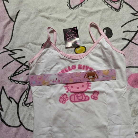 Hello kitty tank top white pink est s - Picture 2 of 3